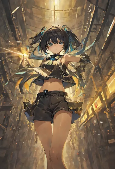 Black Rock Shooter, Military uniform, Sexy, Stripper, short shorts,