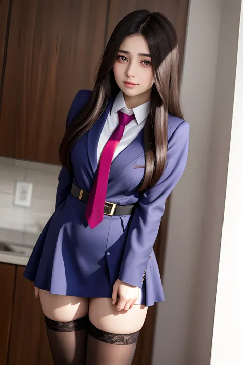 a beautiful 17yo Turki woman, tie strap dress, thighhighs