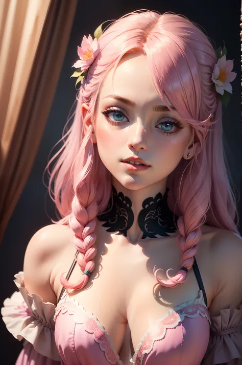 A young woman like a fairy with pink hair and dragonfly wings, tema fantasia,  (((master part))), (((melhor qualidade))), ((ultra-detalhado)),(Highly detailed CG illustration), ((um extremamente delicado e bonito)),Cinematic light, Crie uma arte de fantasi...