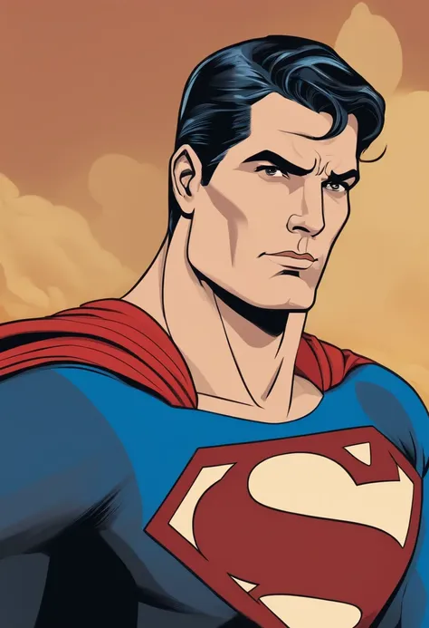 CLOSEUP, SUPERMAN WITH AN EXPRESSION OF SURPRISE, EM UM FNDO ANGAJADOR E CHAMATIVO PARA UMA THUMBNAIL