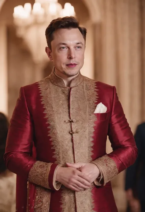 Elon musk wearing indian sherwani in wedding