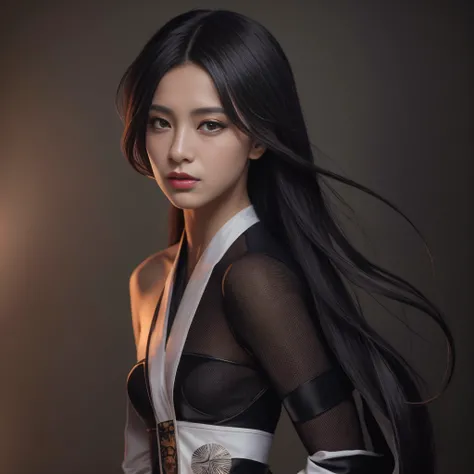 Araffe mulher com cabelo preto longo usando um vestido, pintura de personagem bonita, bela arte digital, lindo pintura digital, a beautiful artwork illustration, stunning digital illustration, Arte no estilo de Guweiz, Beautiful digital illustration, Artge...