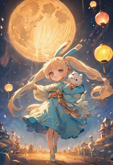 Moon rabbit，Change，Mid-Autumn Festival，lanterns