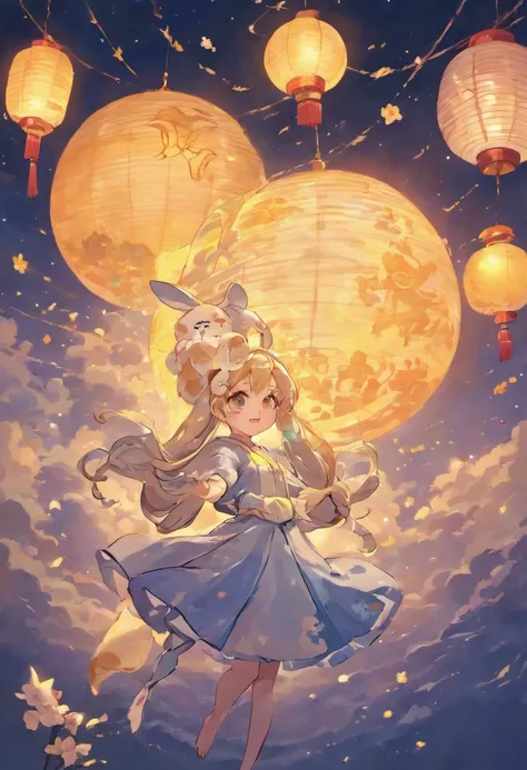 Moon rabbit，Change，Mid-Autumn Festival，lanterns