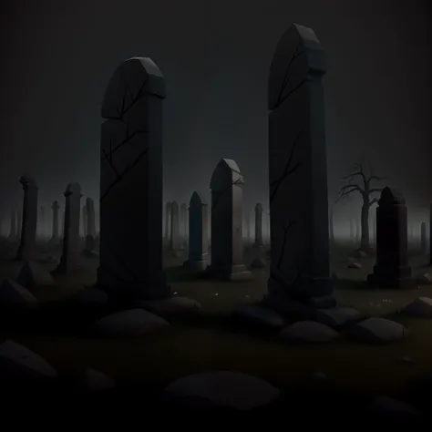 European style，A tombstone，grave stones，uncanny，Spooky and terrifying，Fragmentation，super detailed color lowpoly art,painted as a game concept art, 3 d render stylized，