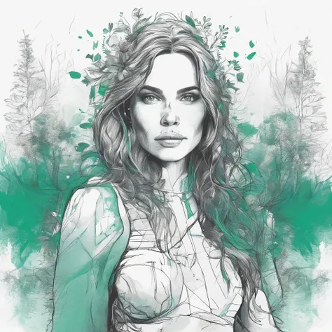 happy girl, centered, looking at the camera, approaching perfection, dynamic, (shades of blue and ((forest green 1.5)))), highly detailed, digital painting, art station, concept art, smooth, sharp focus, illustration, art by Carne Griffiths and Wadim Kashi...