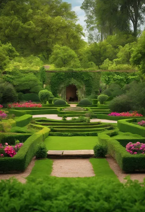 green garden background