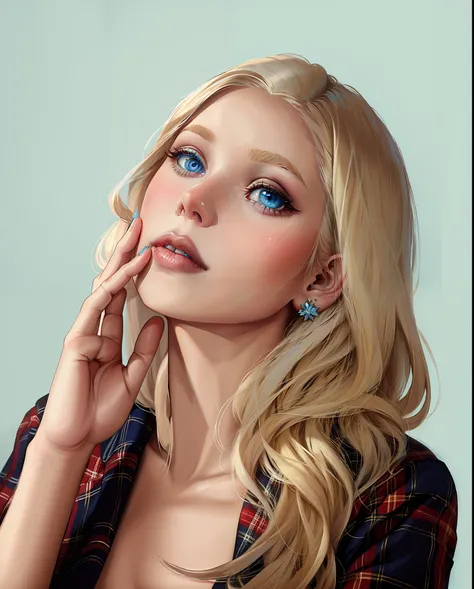 ((masterpiece)), ((highest quality)), 1woman, platinum blonde hair, baby blue eyes, light makeup