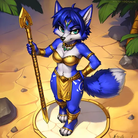 [Krystal_(starfox)], [Uploaded to e621.net; (Pixelsketcher), (foxovh), (fluffkevlar], ((masterpiece)), ((solo portrait)), ((full body)), ((birds-eye view)), ((feet visible)), ((furry; anthro fox)), ((detailed fur)), ((reflective lighting)), ((intricate det...