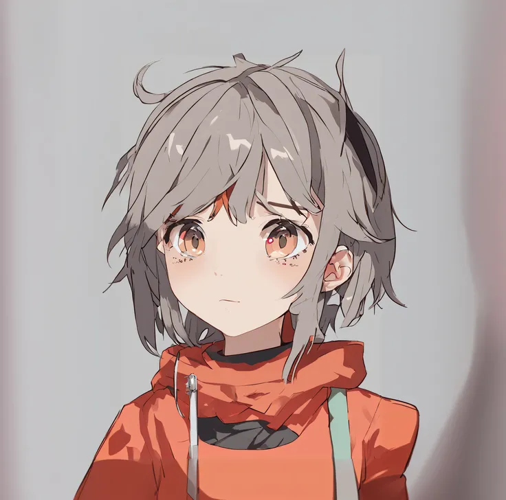 Anime - a stylistic image of a woman with white hair and a red jacket, cute anime face, extremely cute anime girl face, Female protagonist 👀 :8, cute anime girl portraits, Detailed anime soft face, Cute anime girl portrait, Detailed anime face, clean and m...