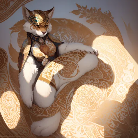 highres, top quality, best quality, paid reward available, High-quality illustrations by Alfons Mucha, unparalleled masterpiece, perfect artwork, absurdres, logo mark, stamp, Geometric pattern, vector-art, masterpiece(kemono, furry anthro)flower,