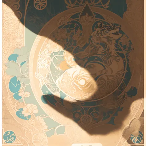 highres, top quality, best quality, paid reward available, High-quality illustrations by Alfons Mucha, unparalleled masterpiece, perfect artwork, absurdres, logo mark, stamp, Geometric pattern, vector-art, masterpiece(kemono, furry anthro)flower,