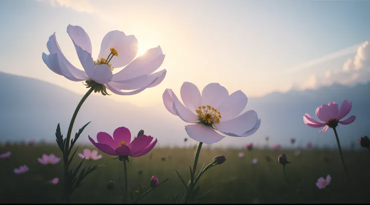 Cosmos flower, (Photorealsitic: 1.4), top-quality, ​masterpiece, ultra-detailliert, natural soft light