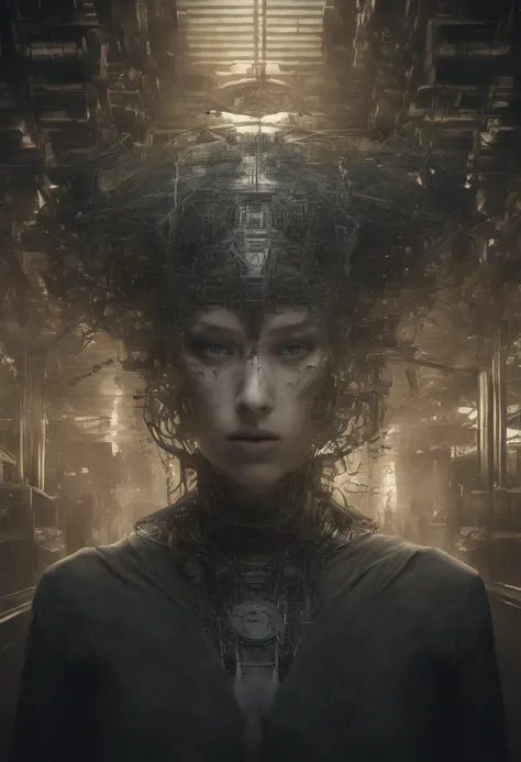 Artificial intelligent robot building a quantum brain!!! Michael Kaluta, Christophe Heughe Post-Production, SFX, detailed, elegant, realistic, detailed, 8k resolution Substance Designer Roberto Bernardi Walt Disney Long exposure striking hyper real paintin...