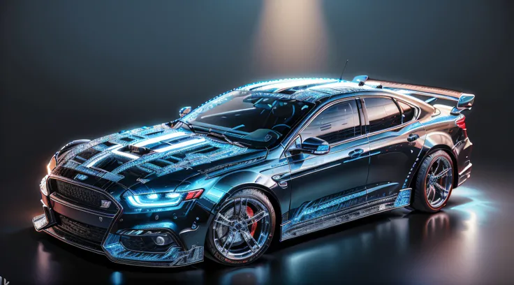 2025 Australian Ford Falcon Xr6t Concept Car, illuminated LED Headlights, 4 Door Sedan, GT Stripes, Photo Realistic, Fast & Furious Style --auto