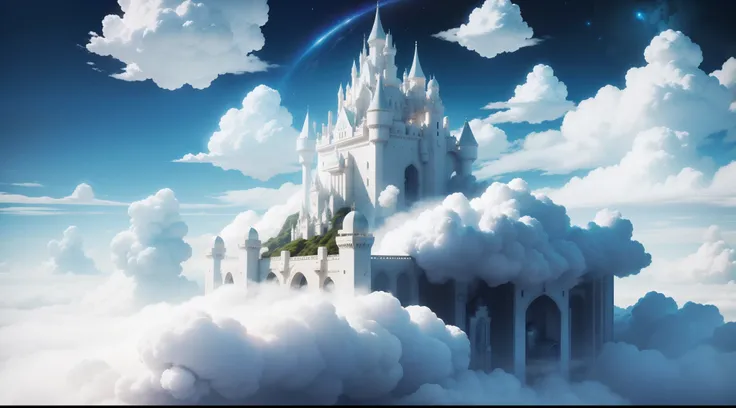 Cloud Factory Planet, A universe where everything is made of clouds, White Cloud Castle, monde de nuage, terre de nuage, terre en nuage.