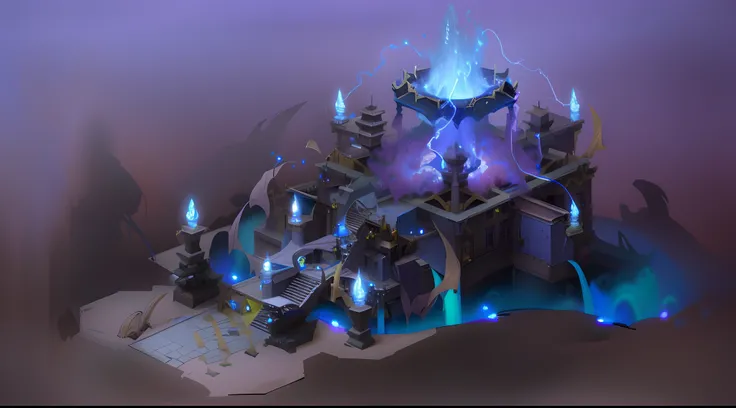 There are a lot of close-ups of the castle in the blue light, protoss temple!!!, odins stone arena background, blizzard concept art, blizzard concept artists, blizzard game concept art, arcane concept art, Blizzard Hearthstone concept art, concept art magi...