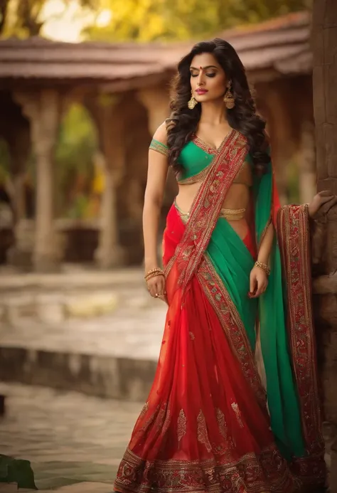 Beautiful saree with gajrey in hair