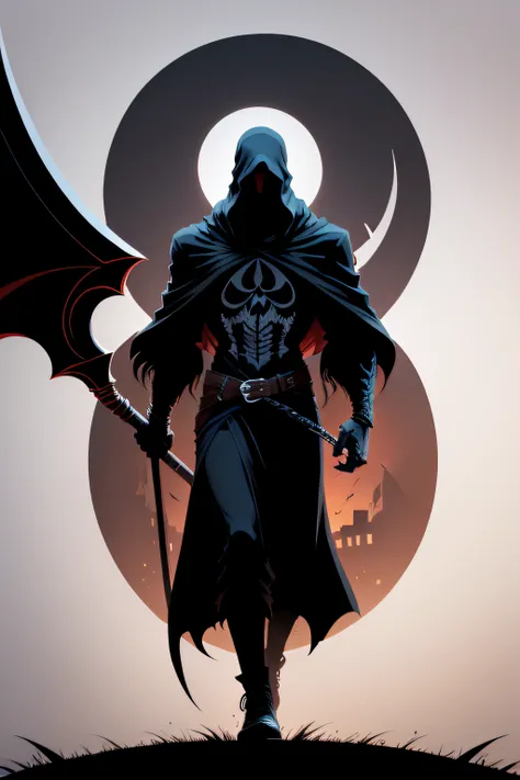 vector for a t-shirt design, reaper, giant scythe