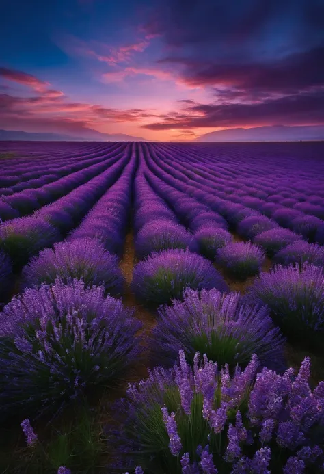 Purple lavender，Fields bloom，Sky geese fly