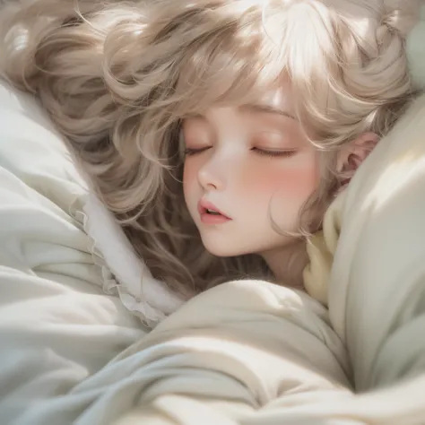 Close up of sleeping face、Close up of sleeping face、Close up of sleeping face、(realisitic、hight resolution)、(1 girl in)、Do-Up Eye、Korean Girl、(Best Quality), (masutepiece), (1girl in), Solo, a beauty girl, Perfect face, dreamlikeart、Highly detailed airbrus...