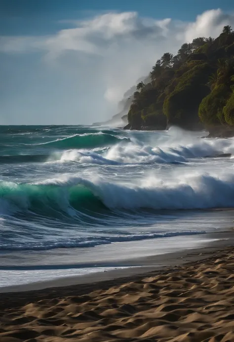 Ultra-high waves triggered by tsunamis，Soon to be photographed on the island