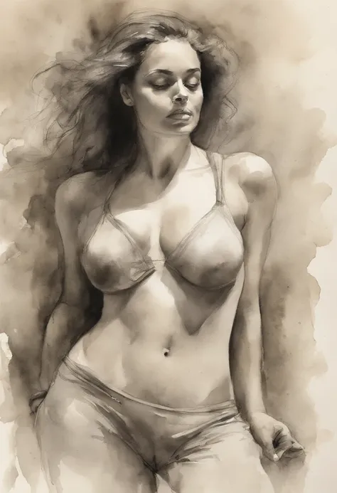 a pencil sketch of a woman , a charcoal drawing by William Twigg-Smith, CGSetnação, Arte figurativa, charcoal drawing, Pencil sketch, dynamic pose, andando