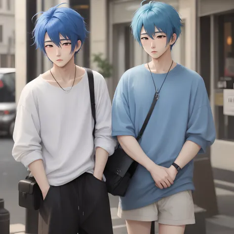 Lo-Fi Blue Hair Male Two Block