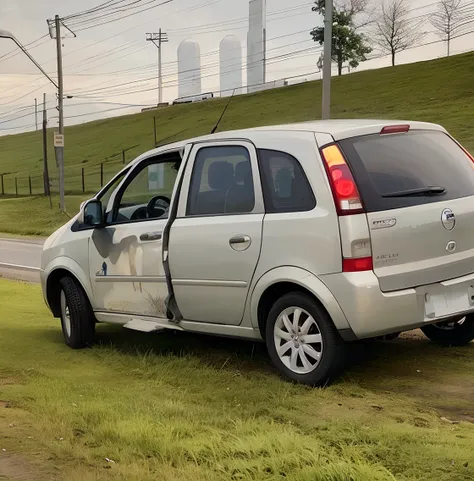 Arafed carro com a porta aberta sentado na beira da estrada, acidente, acidente de carro, Acidente, carros bateram, exploitable image, 4074294527, 1614572159, vista completa de um carro, traffic accident, 2717433015