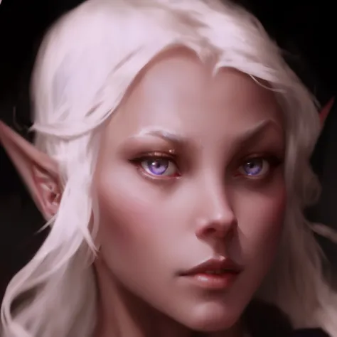 a close up of a woman with white hair and a white elf face, a portrait of an elf, female elf, portrait of an elf, portrait dnd, female drow elf, portrait of a female elf warlock, portrait female elf wizard, goblin female portrait, dnd portrait, of an elden...