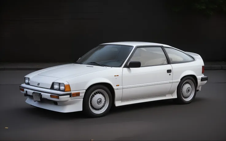 arafed white car parked in a parking lot with a brick wall in the background, 1 9 8 4, 1984, 1 9 8 9, 1989, 1988, 1 9 8 8, 1987, 1 9 8 7, 1 9 8 5, 1985, jdm, 1986