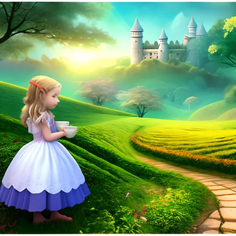 Alice, pais das maravilhas, ruivo,  3D, barnet , infantil, Tea