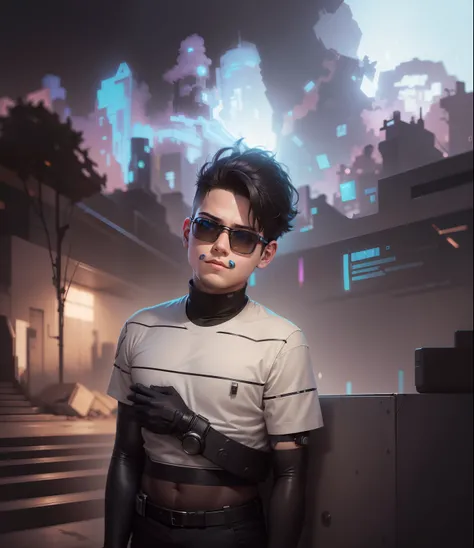 Change background cyberpunk boy, realistic face,ultra realistic,same realistic face,normal colour,change hairstyle,little fat face