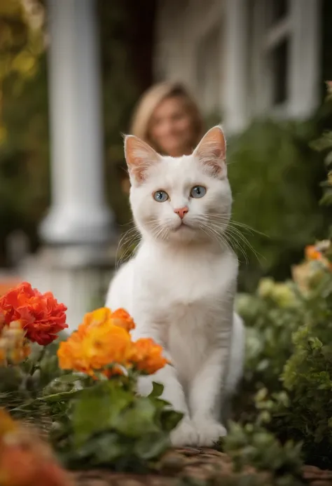 foto realista da cat cora com 5 anos de idade, uma linda garotinha