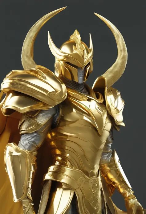 Capricorn shura saint seiya gold saint gold fabric ultra realistic gold armor 4k astrological sign of the man green-haired capricorn arm sword Excalibur blade green helmet 2 horns at the front up white cape