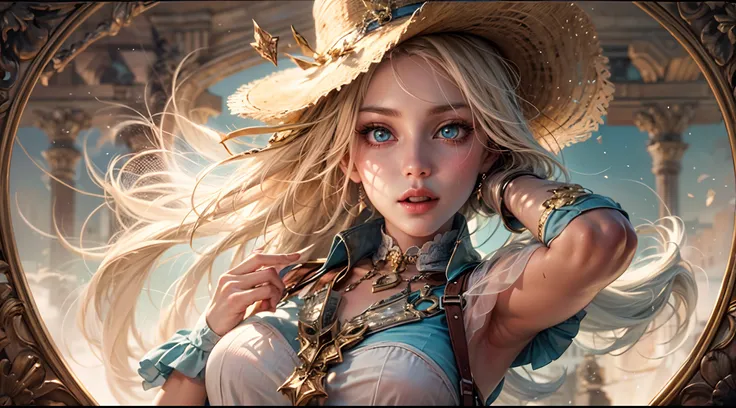 Alice in Tecland, dynamic Pose, Ultra High Resolution, Masterpiece, , beautyfull face with gorgeous  shiny eyes, cowboy shot