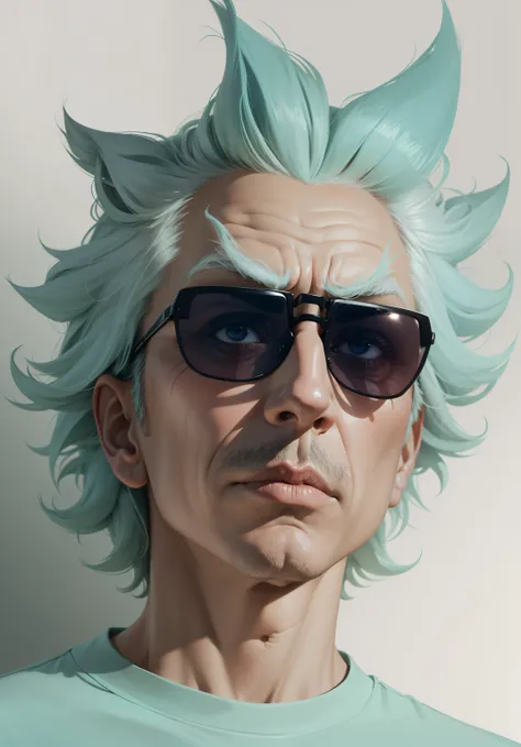 Rick sanchez, Mirrored glasses, velho, perfect symmetrical glasses