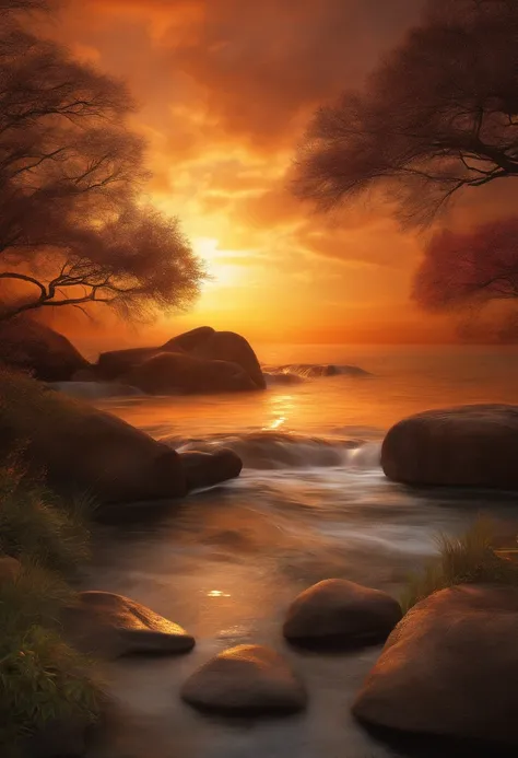 Create a 3D wall piece that captures the essence of a sunrise.