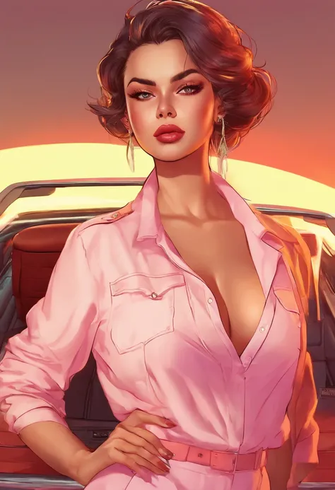 (best quality,4k,8k,highres,masterpiece:1.2),ultra-detailed,beautiful detailed eyes,beautiful detailed lips,extremely detailed eyes and face,longeyelashes,1girl,sexy girl,illustration,sexy pose,sensual atmosphere,soft lighting,subtle colors,fashionable out...