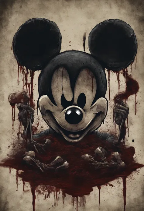 MICKEY mouse, beheaded, blood everywhere