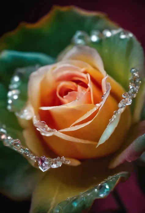 photograph of a transparent rose, crystal rose