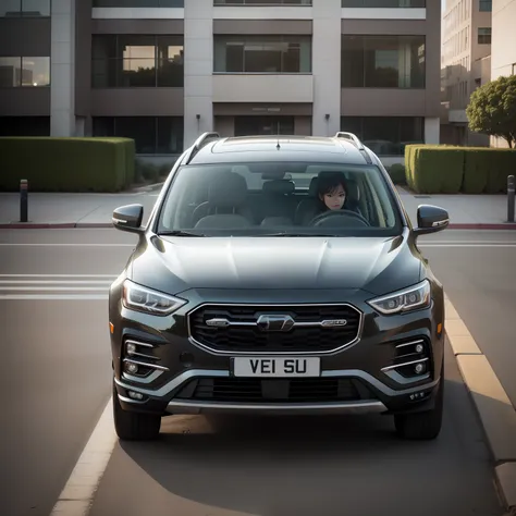 Advertising photograph of a simple hybrid suv.