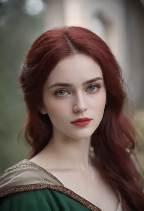 (((a deep reddish wound crosses her left cheek))) fair complexion, woman around 19 years old, natural white hair, distinctive green eyes, wearing kohl, slender and graceful, beautiful, candlelight in a medieval setting, ultra sharp focus, realistic shot, m...