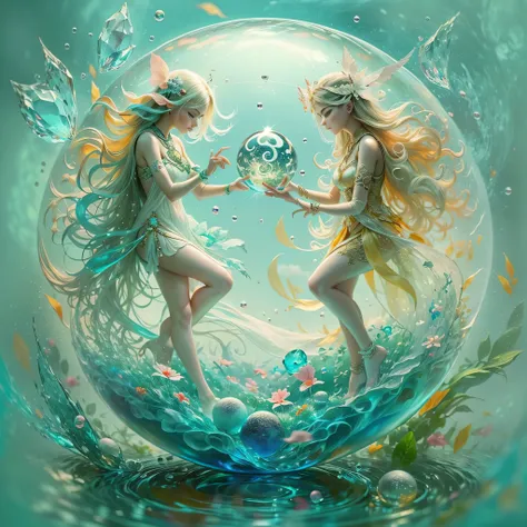 Sea Arts AI-generated painting is a charming image of a Crystal Ball. Nela estao esculpidas duas estatuas de belas fadas. As esculturas de fadas estao configuradas dentro de uma bola de cristal, representando o Yin e o Yang. Nessa obra de arte, Creativity ...