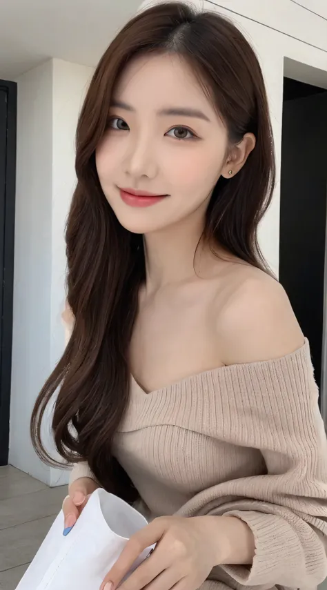 (1 Korean star with royal sister style), ((best quality, 8k, masterpiece: 1.3)), focus: 1.2, perfect body beauty: 1.4, (smile), (Street: 1.3), highly detailed face and skin texture, fine eyes, double eyelids, whitening skin, (big wave hairstyle: 1.3), (rou...