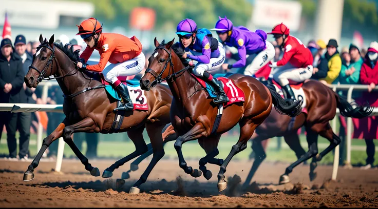 Purple colored racehorse