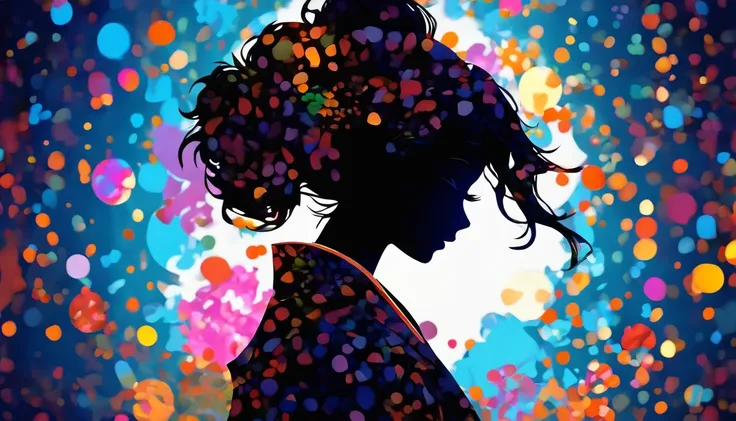 (Silhouette Art,cutouts:1.6)
(((Paper cutting art,A world where only black exists:1.3)

(Cowboy Shot),1 girl,Solo,
(Kimono Girl,profile:1.2),white, Clear and beautiful face,

BREAK
(Colorful marbles)
Textured glass background,