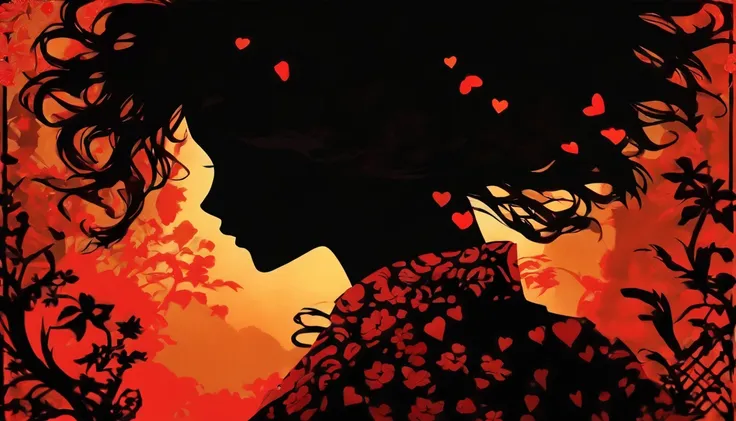 (Silhouette Art,cutouts:1.6)
(((Paper cutting art,A world where only black exists:1.3)

(Cowboy Shot),1 girl,Solo,
(Kimono Girl,profile:1.2),white, Clear and beautiful face,

BREAK
(Red love)
Textured glass background,