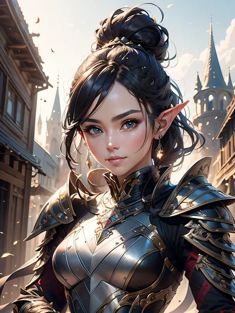 top-quality、ultra-detailliert、Very delicate、lighting like a movie、Unique lighting effects、Portrait of beautiful 40 year old female elf、Environments with complex details、ighly detailed、Elegant person、Graceful aura、Elaborate patterns that blend fantasy and m...