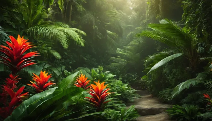 Tropical Plants, tropical rainforest, (Photorealsitic:1.4), top-quality, ​masterpiece, ultra-detailliert, Raw photo